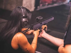 The action shot of shooting